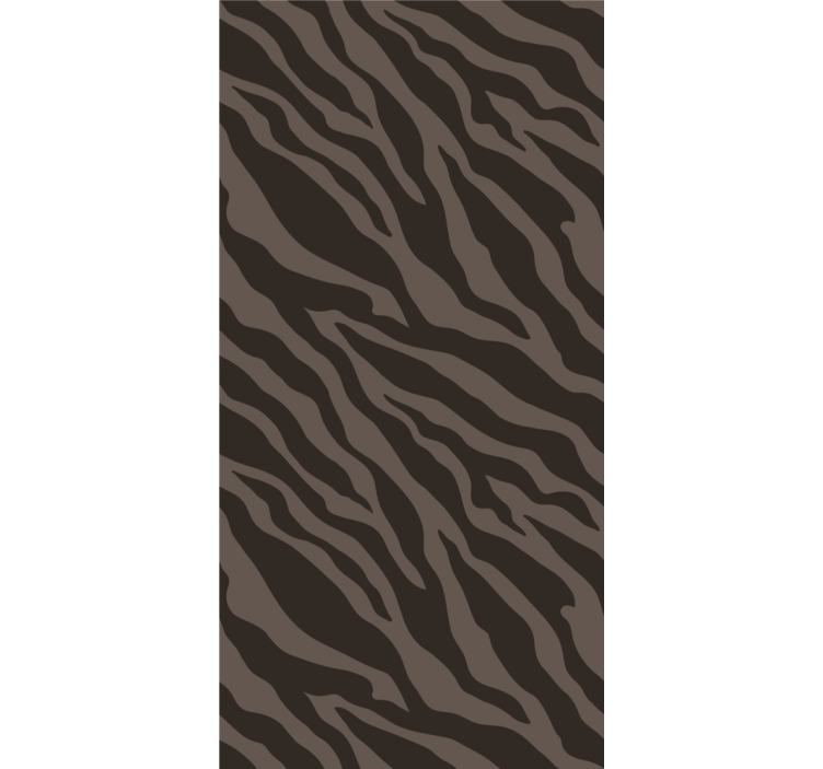 Papel de parede zebra com padrão estiloso em preto e marrom - TenStickers