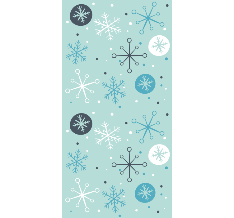 Papel de parede Natal padrão festivo de floco de neve - TenStickers