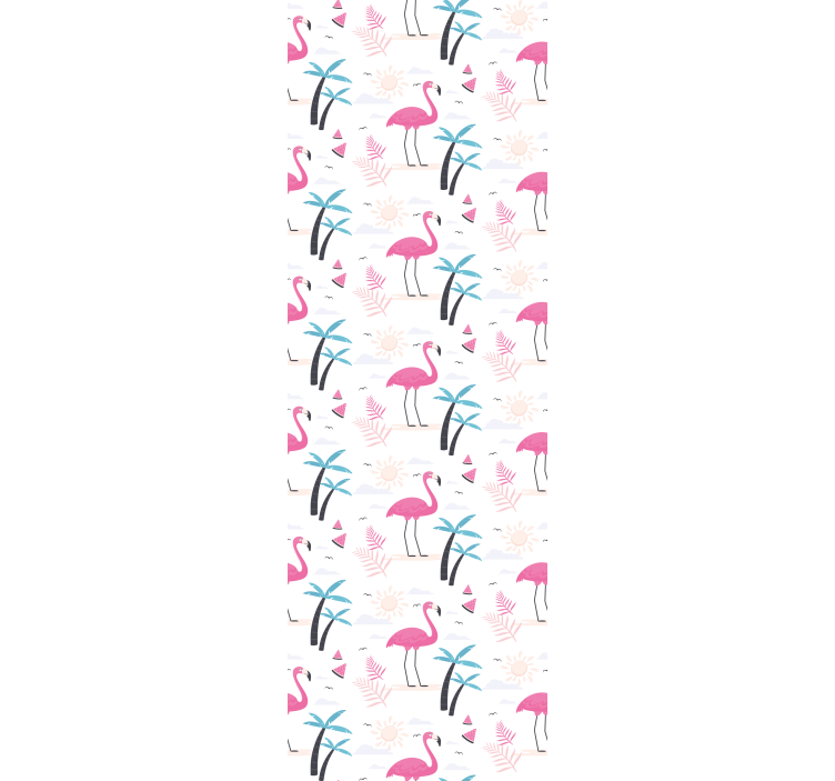 Papel de parede pássaros cena tropical de flamingos - TenStickers