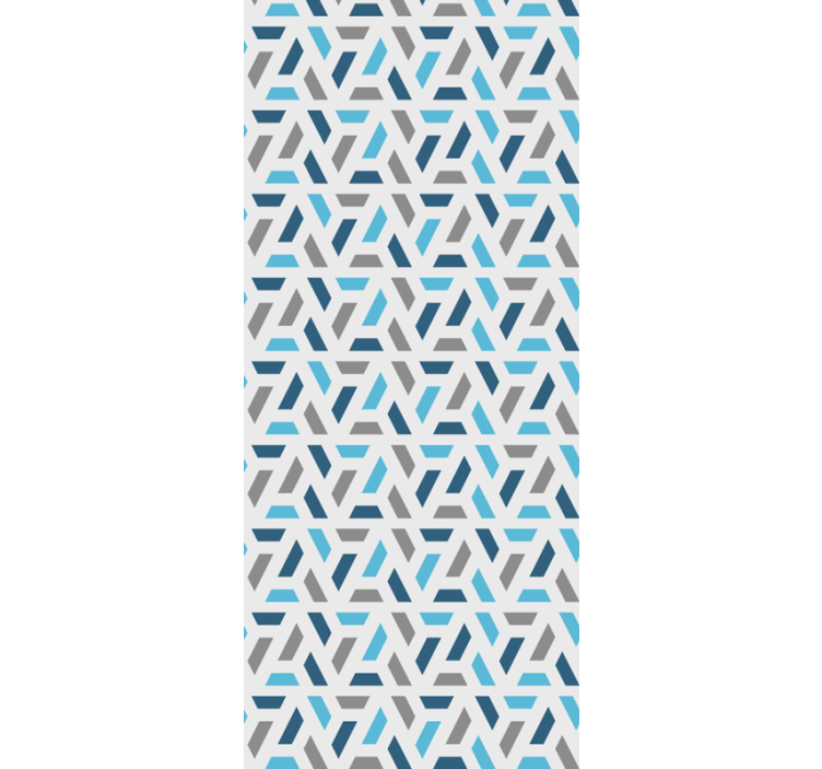 papel de parede para sala Padrão geomtrico azul e verde - TenStickers