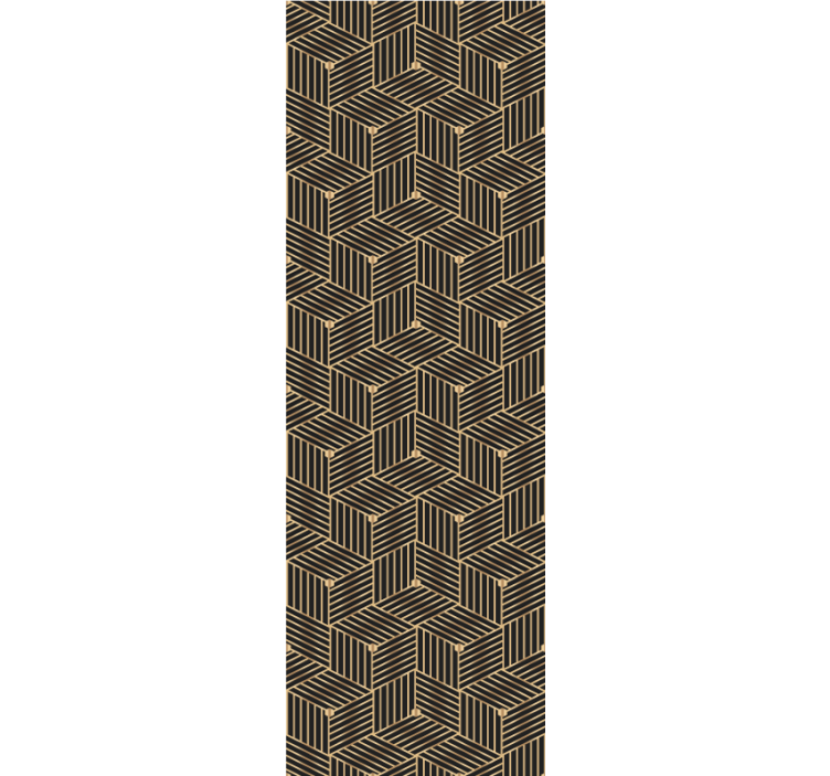 papel de parede quadrados Padrão geométrico dourado deco - TenStickers