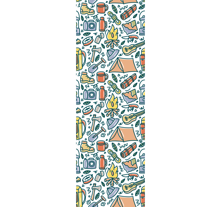 Papel de parede natureza itens essenciais para acampar - TenStickers