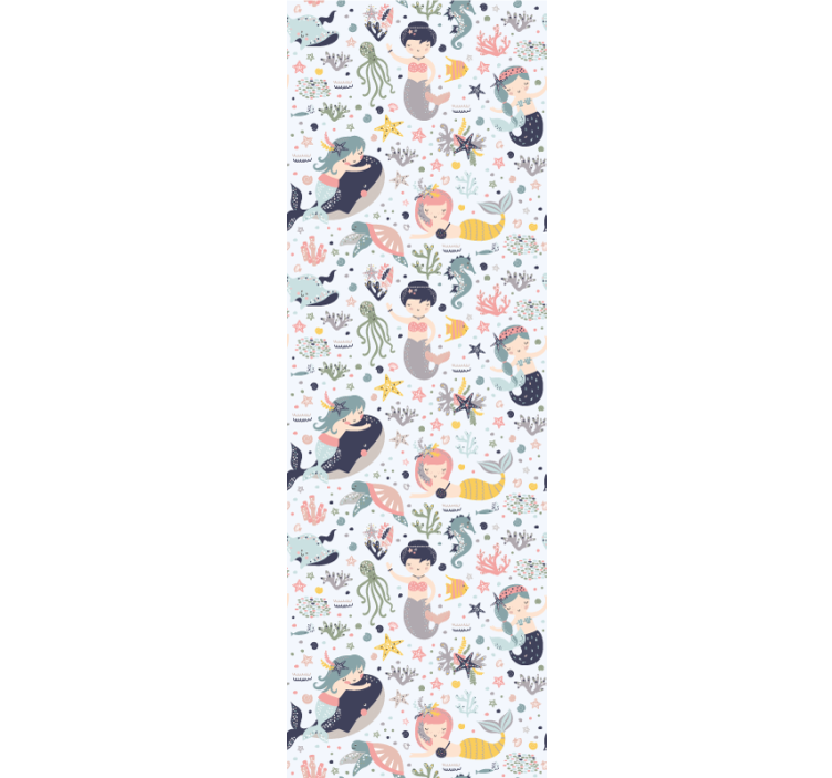 papel de parede quarto de bebé amigos aquáticos sereia - TenStickers