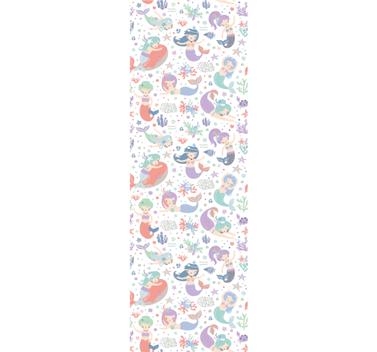 papel de parede casa de banho Sereia em um padrão de rocha - TenStickers