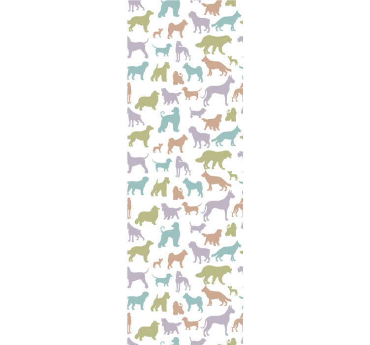 Papel de parede infantil cães em cores pastel - TenStickers