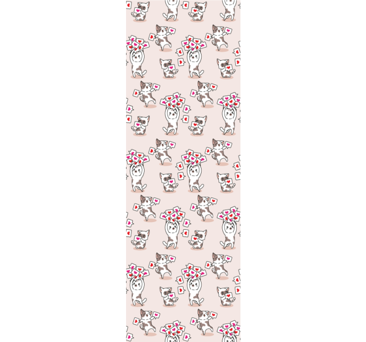 Papel de parede gatos padrão de gato brincalhão - TenStickers