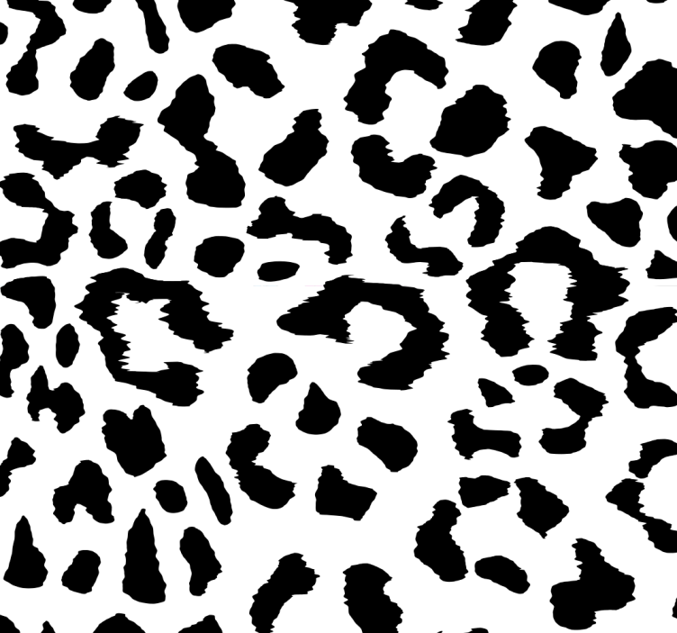 papel de parede leopardos padrão de pontos preto e branco - TenStickers