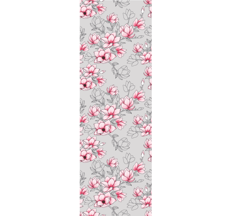 papel de parede flores desenho floral magnólia - TenStickers