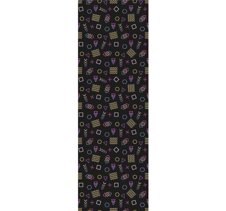 papel de parede formas geométricas padrão retrô delícia - TenStickers