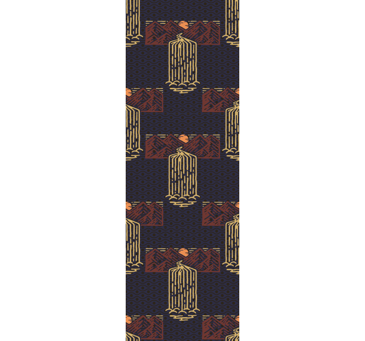 papel de parede outros vintage paisagem de cachoeira retrô - TenStickers