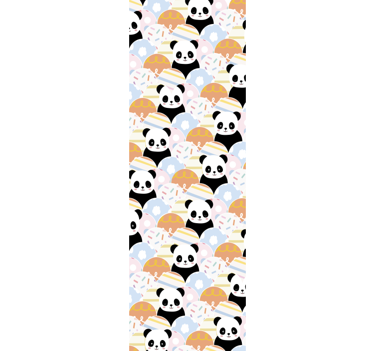 papel de parede animais padrão panda - TenStickers