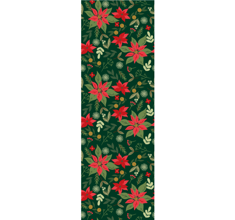 Papel de parede Natal padrão floral festivo - TenStickers