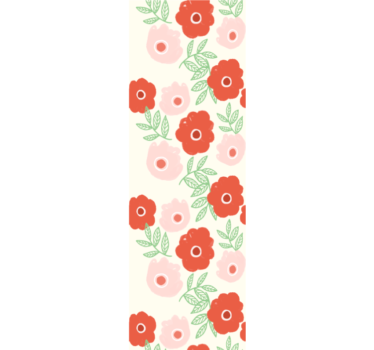 papel de parede flores flor rosa e vermelha - TenStickers