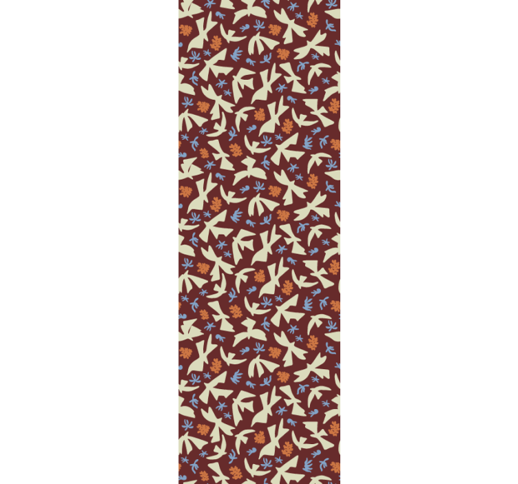 papel de parede floral motivos naturais estilizados - TenStickers