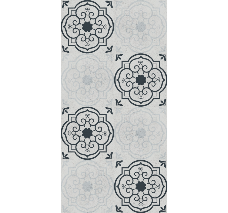 papel de parede para cozinha azulejos cinza elegantes - TenStickers