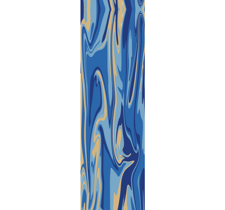 papel de parede formas geométricas ondas azuis fluidas - TenStickers