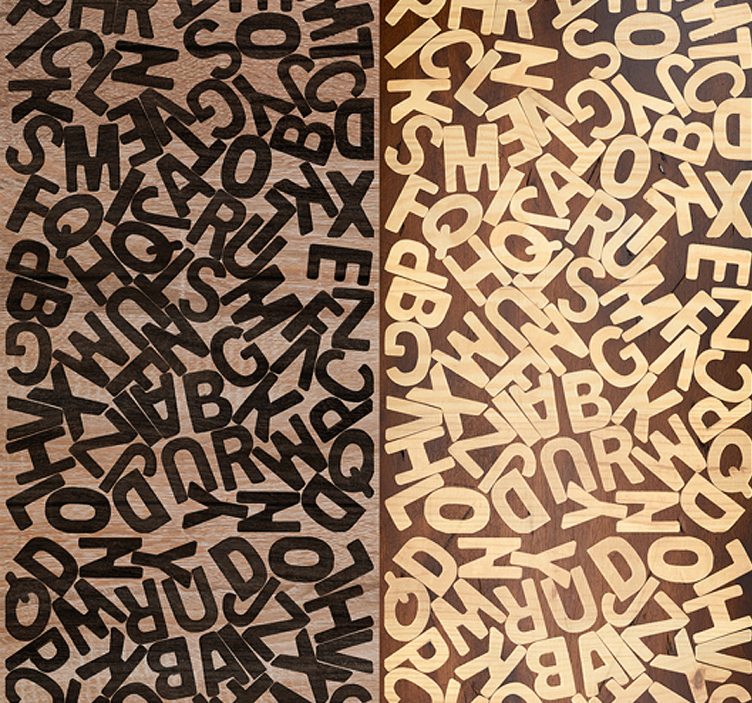 papel de parede com escritas Puzzle Verbal - TenStickers