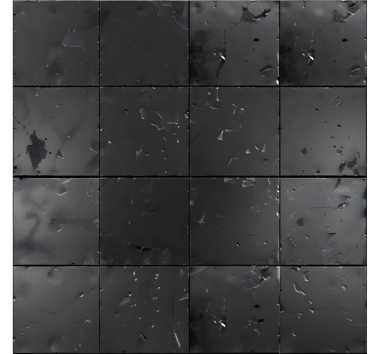 papel de parede azulejo estilo industrial preto - TenStickers