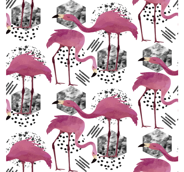 Papel de parede pássaros desfile de flamingos - TenStickers