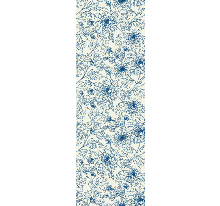 Papel de parede ornamental Flores azuis - TenStickers