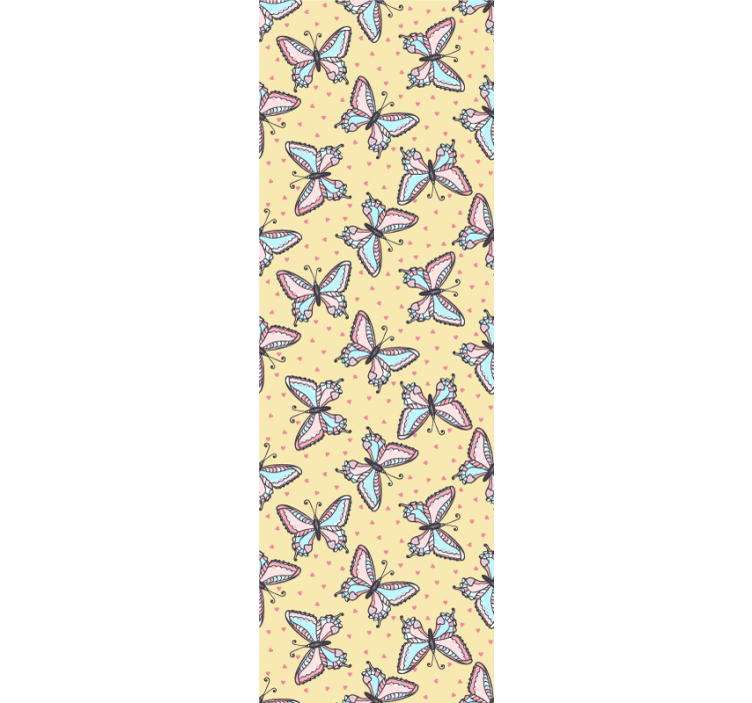 papel de parede borboletas padrão amarelo colorido - TenStickers