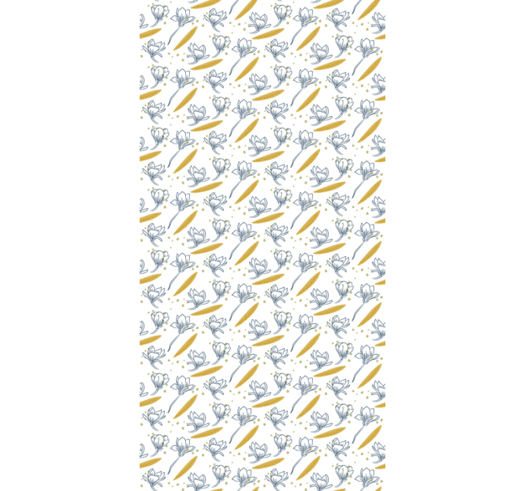 Papel de parede folhas flores e folhas voando - TenStickers