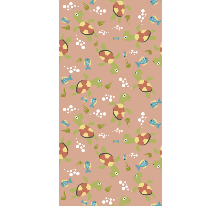 Papel parede de animais Tartarugas felizes nadando - TenStickers