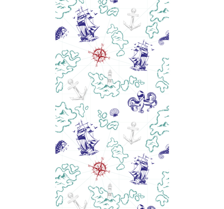 papel parede infantil Mapa do tesouro crianças - TenStickers