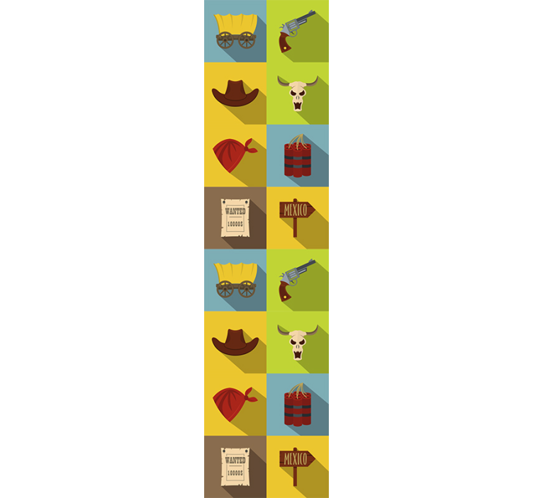 Papel de parede personalizável com elementos de tema western - TenStickers