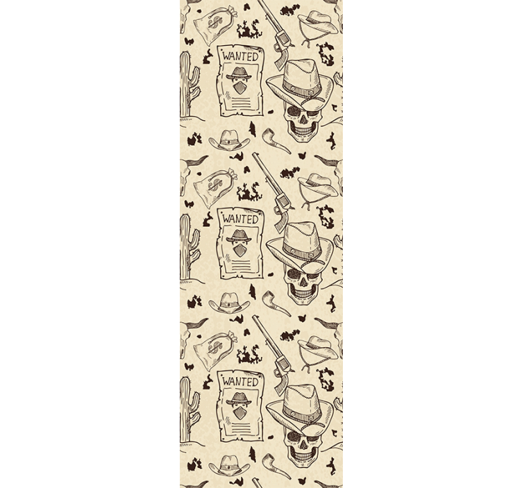 Papel de parede outros vintage design de crânio cowboy - TenStickers