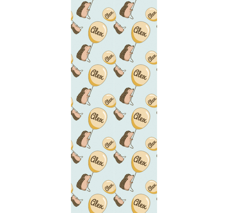 papel de parede infantil ouriços com balões e nome - TenStickers