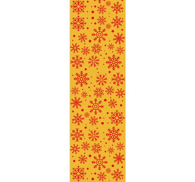 Papel de parede natal flocos vermelhos em fundo amarelo - TenStickers