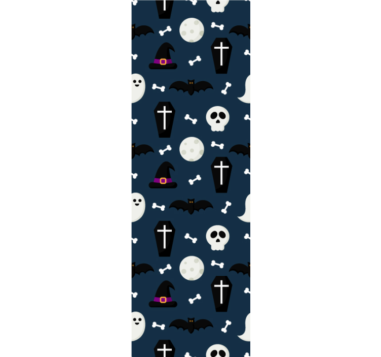 Papel de parede halloween elementos pretos assustadores - TenStickers