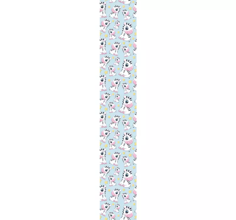 Papel de parede zebra motivo de bebê em fundo azul - TenStickers