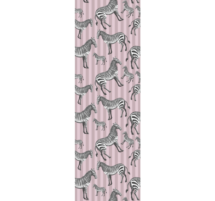 Papel de parede zebra com motivo animal rosa - TenStickers