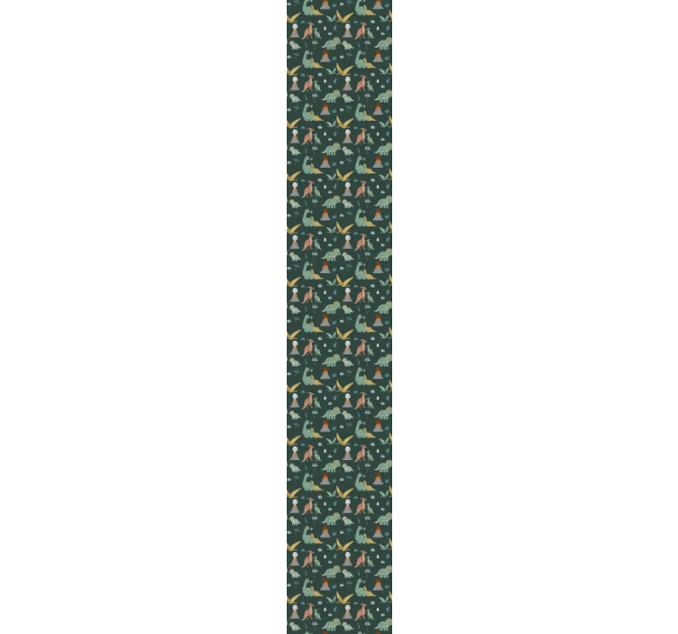 papel de parede infantil Dinossauros, palmas e vulcões - TenStickers