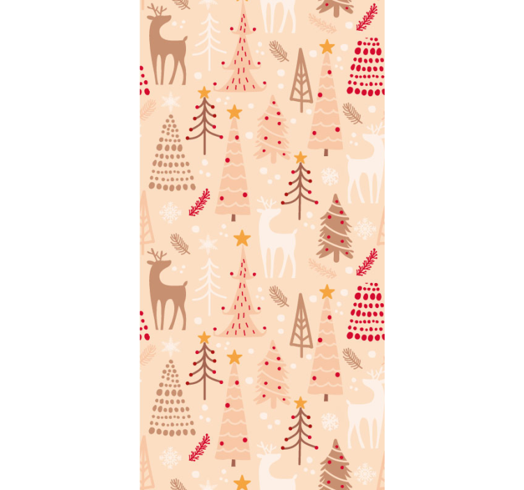 Papel de parede Natal padrão festivo de renas - TenStickers