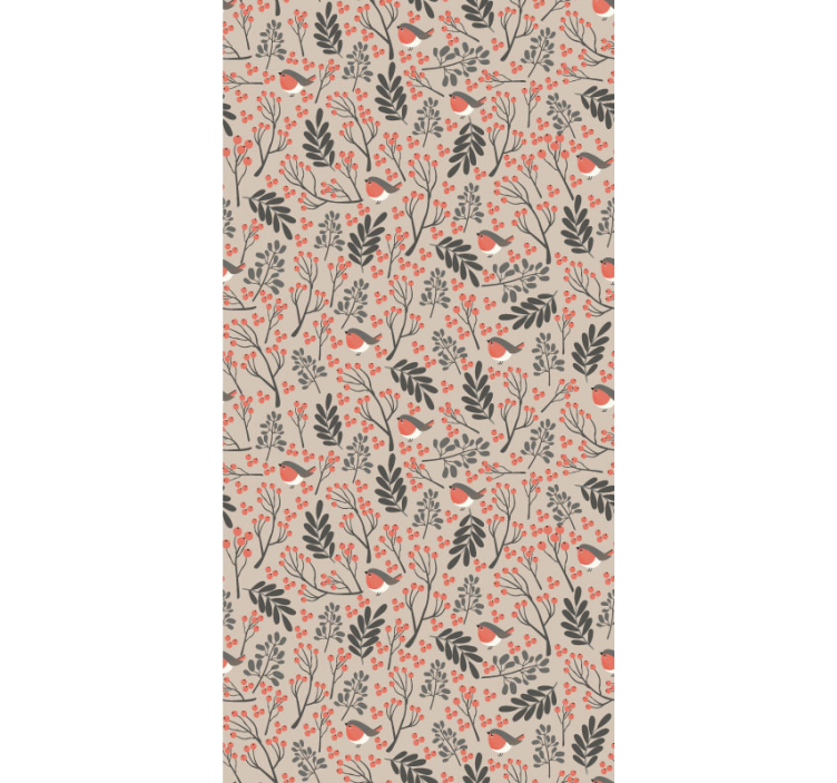 papel de parede para sala pássaros e flores - TenStickers