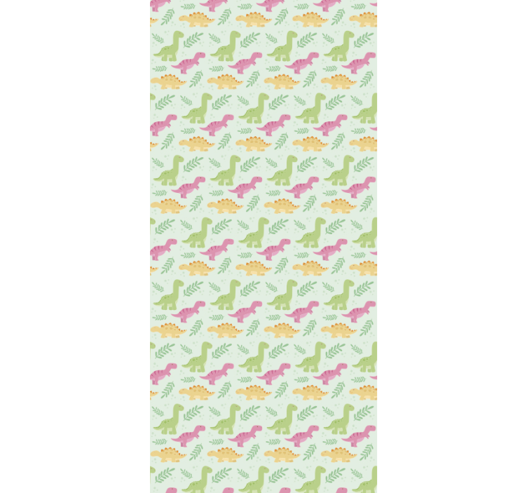 Papel de parede dinossauros padrão de dinossauro pastel - TenStickers
