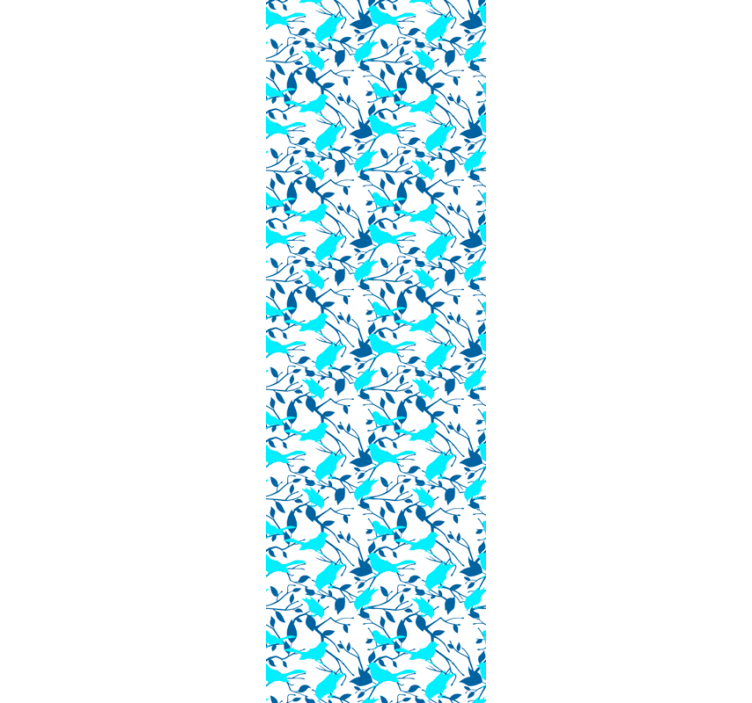 Papel de parede folhas padrão de silhueta de pássaro - TenStickers