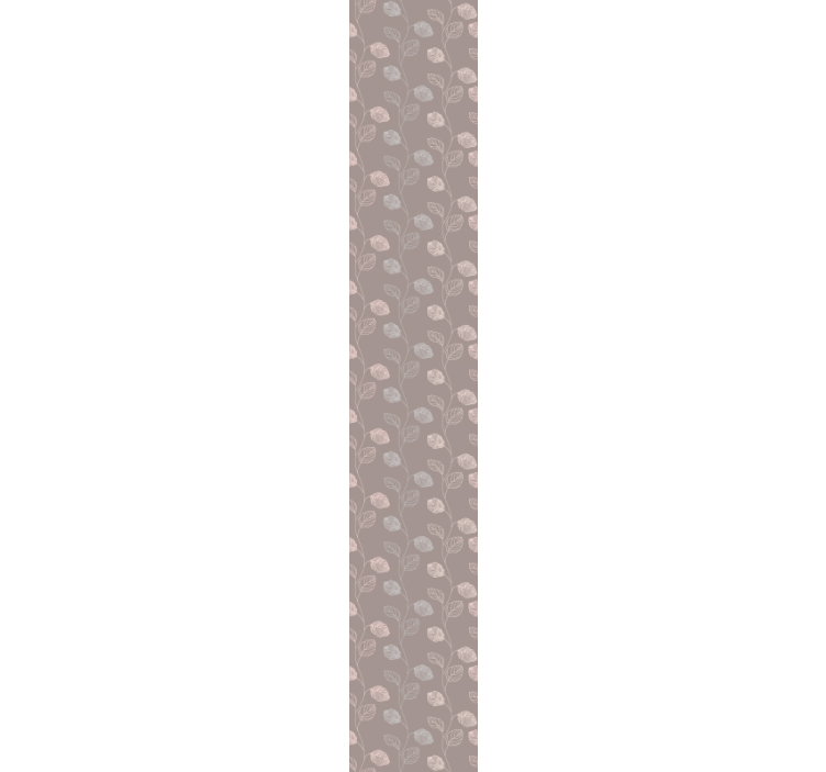 Papel de parede para quarto Folhas rosa e cinza - TenStickers