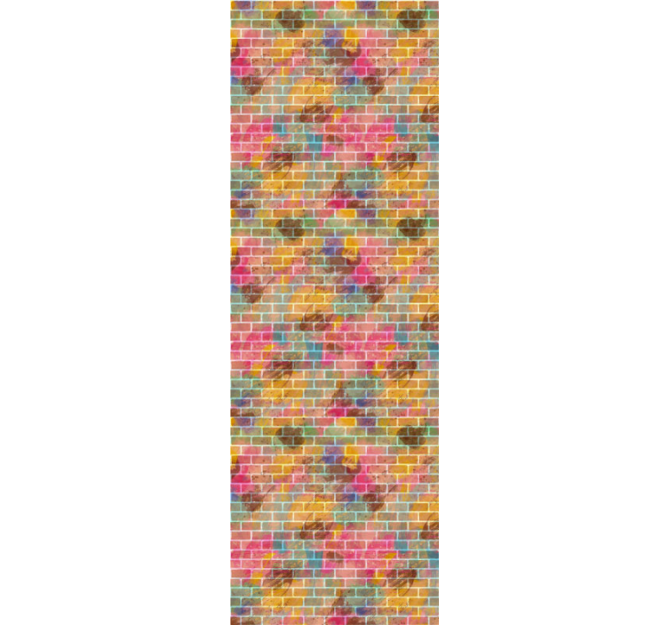 papel de parede tijolo mosaico de tijolos coloridos - TenStickers