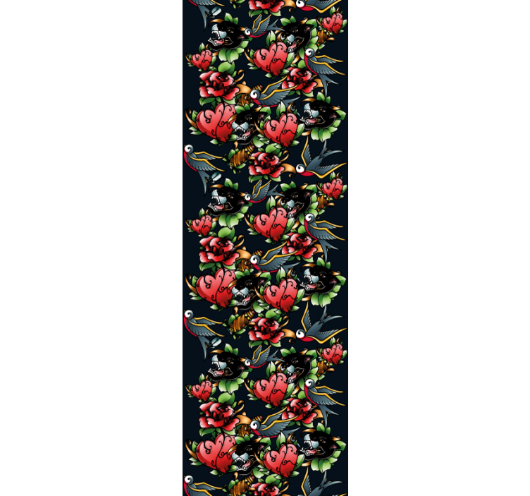 papel de parede artístico padrão de estilo de tatuagem - TenStickers