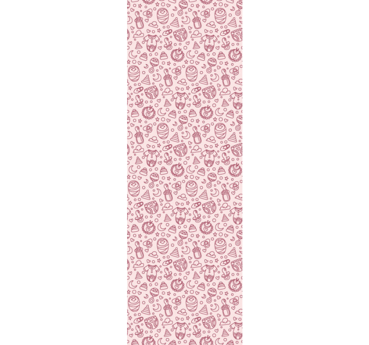 papel de parede quarto de bebé brinquedos e roupas rosa - TenStickers