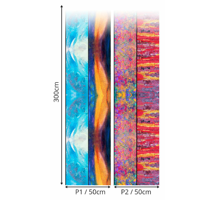papel de parede para cozinha traços coloridos - TenStickers