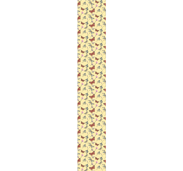 papel de parede borboletas Borboleta em uma fileira de flores - TenStickers