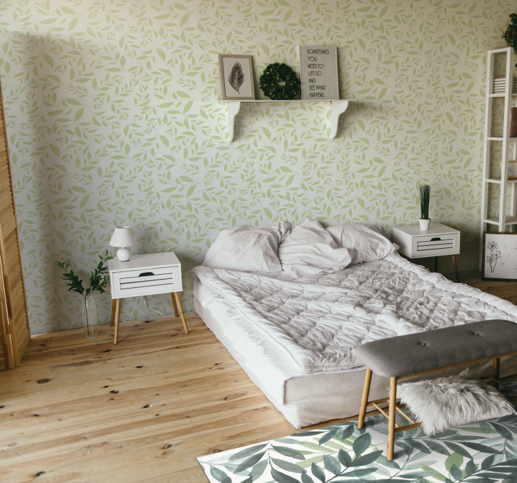 Papel de parede folhas impressão de folha delicada - TenStickers