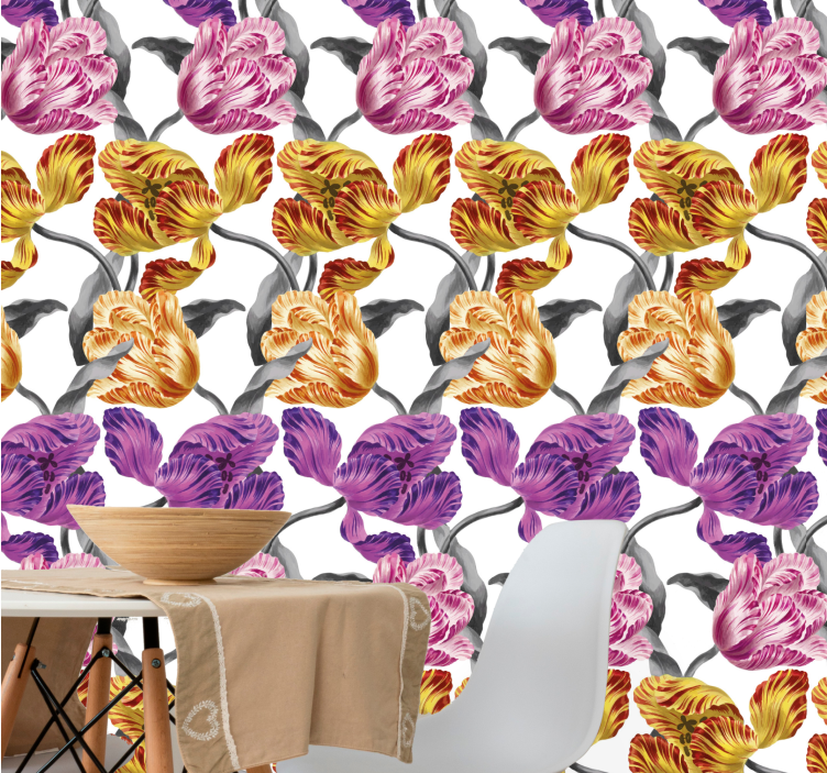 papel de parede flores tulipas elegantes - TenStickers