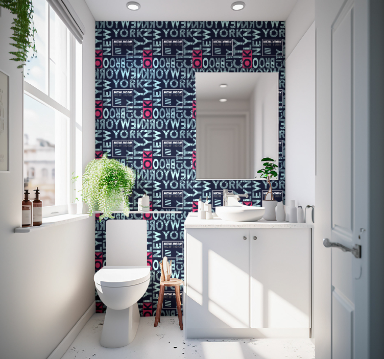 papel de parede Nova York tipografia urbana - TenStickers