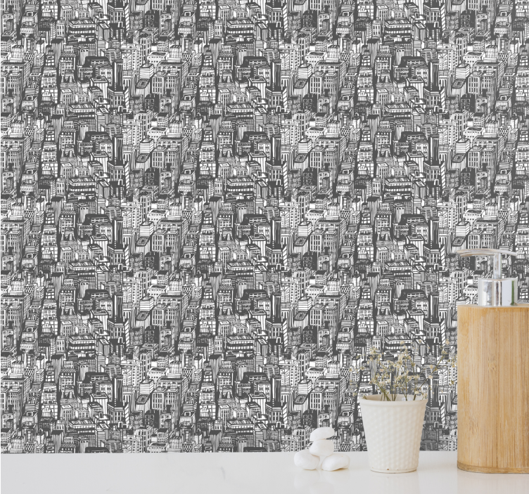 Papel de parede cidades e países desenho urbano - TenStickers